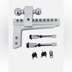 8000lbs 8-in Drop 2-in Receiver Aluminum Adjustable Interchangeable Hitch Mount